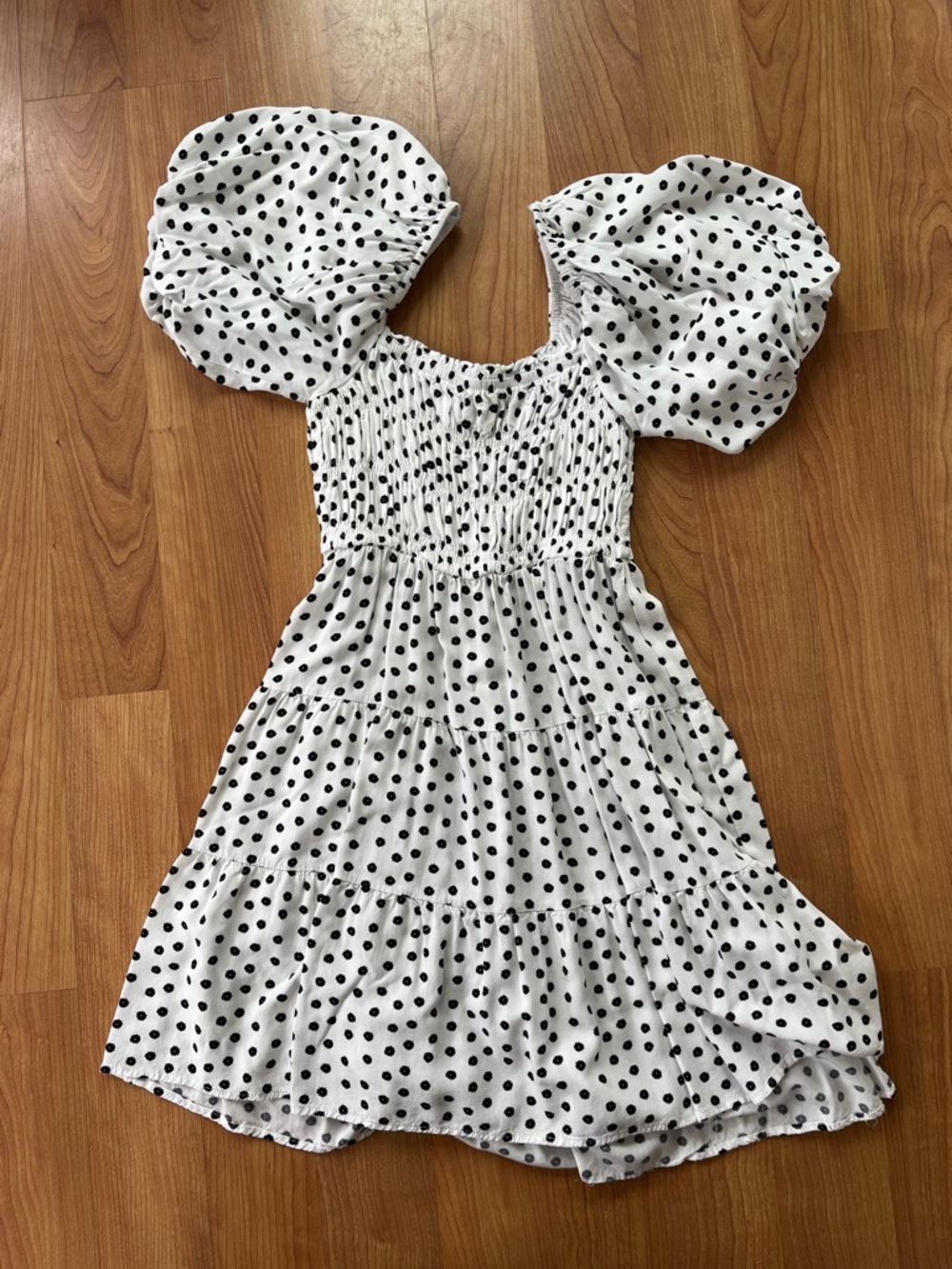 Minkpink Tidal dress - White Polka Dot Puff Sleeve Dress - Picture 2 of 2